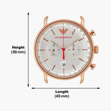 Buy Shop Emporio Armani Aviator Silver Dial Blue Leather Strap Watch For Men - AR11123 USA Online