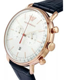Buy Shop Emporio Armani Aviator Silver Dial Blue Leather Strap Watch For Men - AR11123 USA Online
