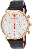 Buy Shop Emporio Armani Aviator Silver Dial Blue Leather Strap Watch For Men - AR11123 USA Online