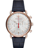 Buy Shop Emporio Armani Aviator Silver Dial Blue Leather Strap Watch For Men - AR11123 USA Online