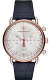 Buy Shop Emporio Armani Aviator Silver Dial Blue Leather Strap Watch For Men - AR11123 USA Online