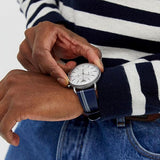 Buy Shop Emporio Armani Aviator Silver Dial Two Tone Leather Strap Watch for Men - AR11202 USA Online