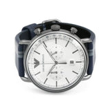 Buy Shop Emporio Armani Aviator Silver Dial Two Tone Leather Strap Watch for Men - AR11202 USA Online