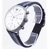 Buy Shop Emporio Armani Aviator Silver Dial Two Tone Leather Strap Watch for Men - AR11202 USA Online