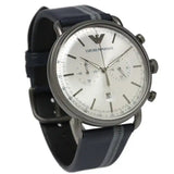 Buy Shop Emporio Armani Aviator Silver Dial Two Tone Leather Strap Watch for Men - AR11202 USA Online
