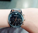 Buy Shop Emporio Armani Beta Chronograph Black Dial Steel Strap Watch For Men - AR1863 USA Online