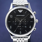 Buy Shop Emporio Armani Beta Chronograph Black Dial Steel Strap Watch For Men - AR1863 USA Online