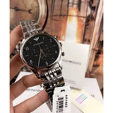Buy Shop Emporio Armani Beta Chronograph Black Dial Steel Strap Watch For Men - AR1863 USA Online
