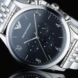 Buy Shop Emporio Armani Beta Chronograph Black Dial Steel Strap Watch For Men - AR1863 USA Online