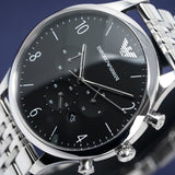 Buy Shop Emporio Armani Beta Chronograph Black Dial Steel Strap Watch For Men - AR1863 USA Online