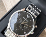 Buy Shop Emporio Armani Beta Chronograph Black Dial Steel Strap Watch For Men - AR1863 USA Online
