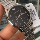Buy Shop Emporio Armani Beta Chronograph Black Dial Steel Strap Watch For Men - AR1863 USA Online