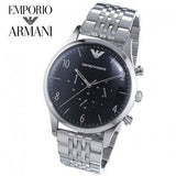 Buy Shop Emporio Armani Beta Chronograph Black Dial Steel Strap Watch For Men - AR1863 USA Online