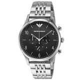 Buy Shop Emporio Armani Beta Chronograph Black Dial Steel Strap Watch For Men - AR1863 USA Online