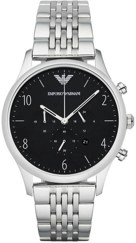Buy Shop Emporio Armani Beta Chronograph Black Dial Steel Strap Watch For Men - AR1863 USA Online