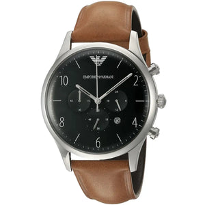 Buy Shop Emporio Armani Beta Chronograph Green Dial Brown Leather Strap Watch for Men - AR1941 USA Online