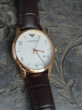 Buy Shop Emporio Armani Beta Chronograph White Dial Brown Leather Strap Watch For Men - AR1915 USA Online