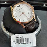 Buy Shop Emporio Armani Beta Chronograph White Dial Brown Leather Strap Watch For Men - AR1915 USA Online