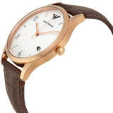 Buy Shop Emporio Armani Beta Chronograph White Dial Brown Leather Strap Watch For Men - AR1915 USA Online