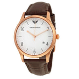 Buy Shop Emporio Armani Beta Chronograph White Dial Brown Leather Strap Watch For Men - AR1915 USA Online