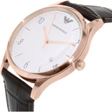 Buy Shop Emporio Armani Beta Chronograph White Dial Brown Leather Strap Watch For Men - AR1915 USA Online