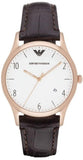 Buy Shop Emporio Armani Beta Chronograph White Dial Brown Leather Strap Watch For Men - AR1915 USA Online