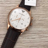Buy Shop Emporio Armani Beta Chronograph White Dial Brown Leather Strap Watch For Men - AR1916 USA Online