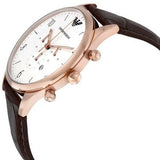 Buy Shop Emporio Armani Beta Chronograph White Dial Brown Leather Strap Watch For Men - AR1916 USA Online