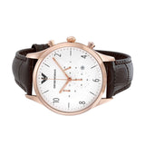 Buy Shop Emporio Armani Beta Chronograph White Dial Brown Leather Strap Watch For Men - AR1916 USA Online