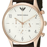 Buy Shop Emporio Armani Beta Chronograph White Dial Brown Leather Strap Watch For Men - AR1916 USA Online