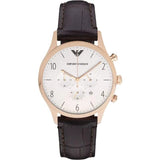 Buy Shop Emporio Armani Beta Chronograph White Dial Brown Leather Strap Watch For Men - AR1916 USA Online