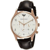 Buy Shop Emporio Armani Beta Chronograph White Dial Brown Leather Strap Watch For Men - AR1916 USA Online