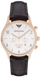Buy Shop Emporio Armani Beta Chronograph White Dial Brown Leather Strap Watch For Men - AR1916 USA Online