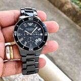 Buy Shop Emporio Armani Black Ceramic Chronograph Black Dial Watch For Men - AR1421 USA Online