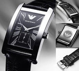 Buy Shop Emporio Armani Black Dial Black Leather Strap Watch For Men - AR0143 USA Online