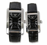 Buy Shop Emporio Armani Black Dial Black Leather Strap Watch For Men - AR0143 USA Online