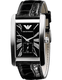 Buy Shop Emporio Armani Black Dial Black Leather Strap Watch For Men - AR0143 USA Online