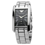 Buy Shop Emporio Armani Classic Black Dial Silver Stainless Steel Strap Watch For Men - AR0156 USA Online