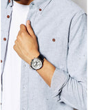 Buy Shop Emporio Armani Classic Chronograph Silver Dial Black Leather Strap Watch For Men - AR2432 USA Online