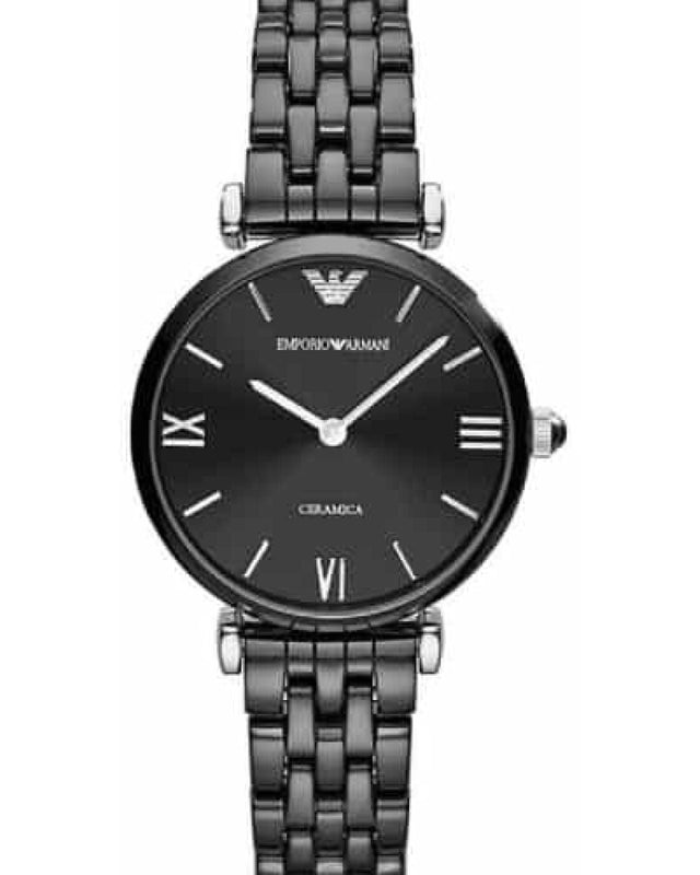 Buy Shop Emporio Armani Ceramica Black Dial Black Ceramic Strap Watch For Women - AR1487 USA Online