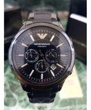Buy Shop Emporio Armani Ceramica Chronograph Black Dial Black Steel Strap Watch For Men - AR1451 USA Online