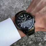 Buy Shop Emporio Armani Ceramica Chronograph Black Dial Black Steel Strap Watch For Men - AR1451 USA Online
