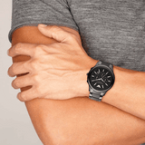 Buy Shop Emporio Armani Ceramica Chronograph Black Dial Black Steel Strap Watch For Men - AR1451 USA Online