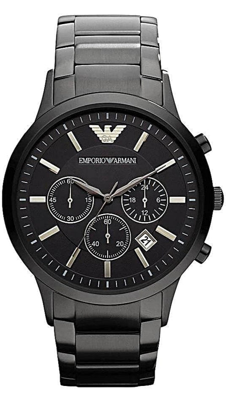 Buy Shop Emporio Armani Ceramica Chronograph Black Dial Black Steel Strap Watch For Men - AR1451 USA Online