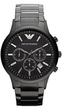 Buy Shop Emporio Armani Ceramica Chronograph Black Dial Black Steel Strap Watch For Men - AR1451 USA Online