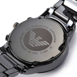 Buy Shop Emporio Armani Ceramica Chronograph Black Dial Black Strap Watch For Men - AR1452 USA Online