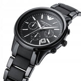 Buy Shop Emporio Armani Ceramica Chronograph Black Dial Black Strap Watch For Men - AR1452 USA Online