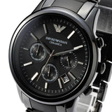 Buy Shop Emporio Armani Ceramica Chronograph Black Dial Black Strap Watch For Men - AR1452 USA Online