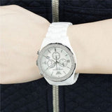 Buy Shop Emporio Armani Ceramica Chronograph White Dial White Ceramic Strap Watch For Women - AR1456 USA Online