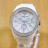Buy Shop Emporio Armani Ceramica Chronograph White Dial White Ceramic Strap Watch For Women - AR1456 USA Online